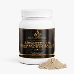 DreamNutric whey protein isolate tub with vanilla powder