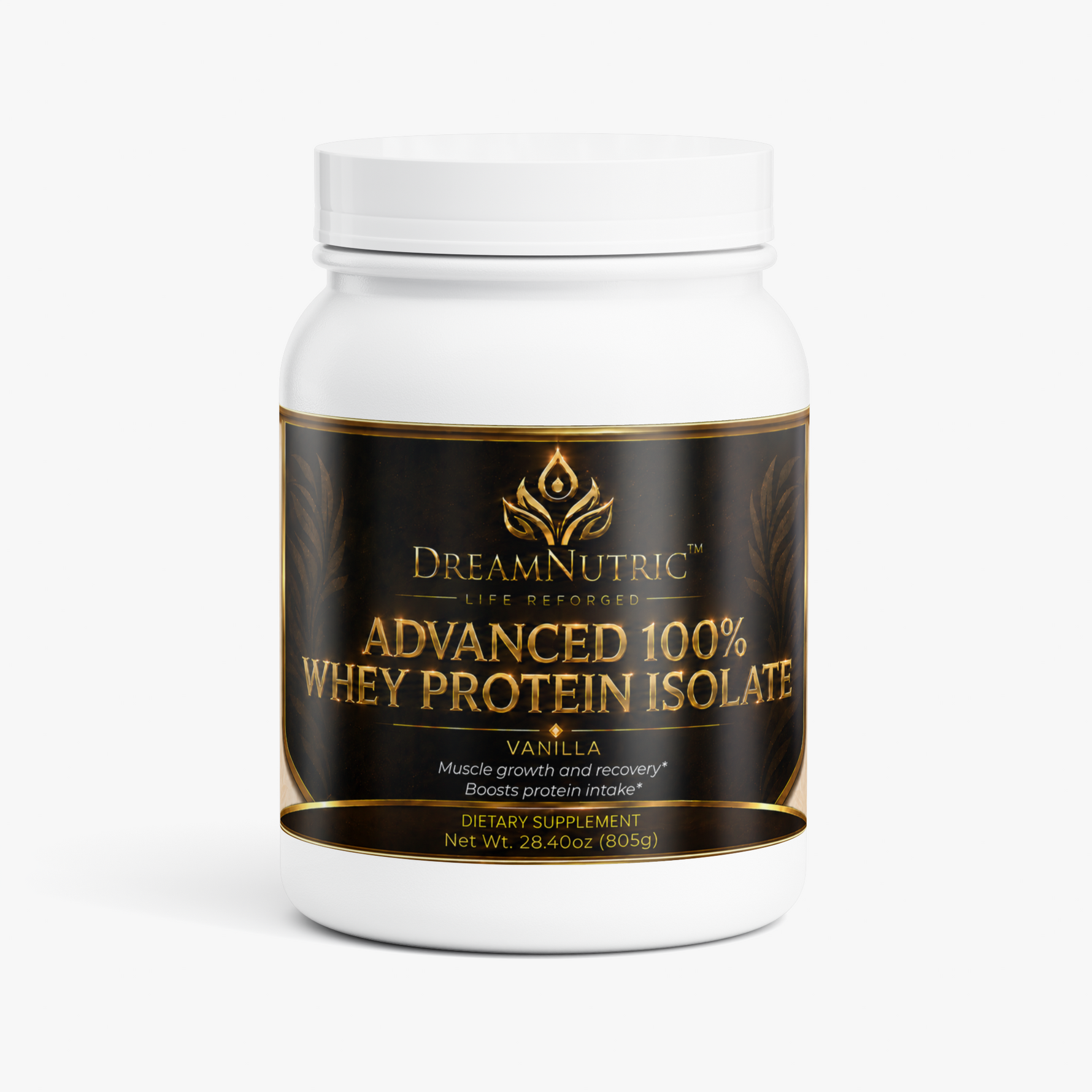 DreamNutric Advanced 100% Whey Protein Isolate, vanilla, 805 g tub